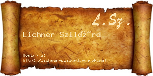 Lichner Szilárd névjegykártya