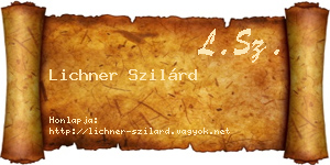 Lichner Szilárd névjegykártya