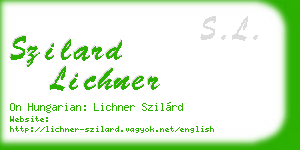 szilard lichner business card