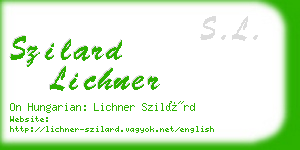 szilard lichner business card